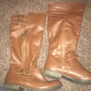 Tan riding boots